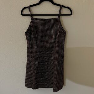 Reformation brown and White Polka Dot Mini Dress